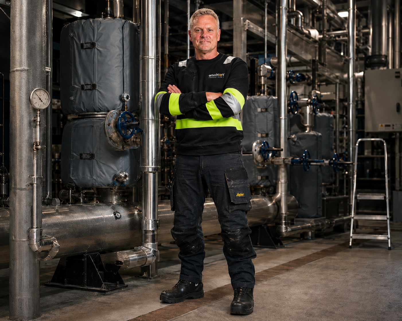 Jan Szliszka, founder of Environ Industries, on an industrial worksite